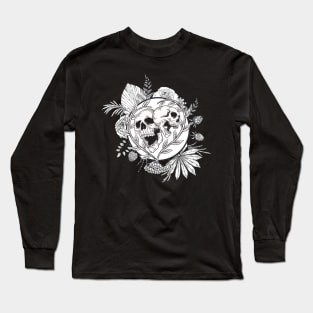 Bones And Botany Black And White Long Sleeve T-Shirt